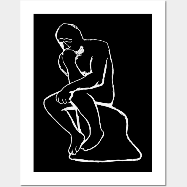 Rodin - The Thinker (raw sketch) Wall Art by isstgeschichte